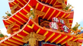 大港福德祠屋簷|環保金爐