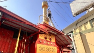 大埔福德祠的環保金爐,排放檢測人員進行檢測/神爐企業監製/金屬爐SU304