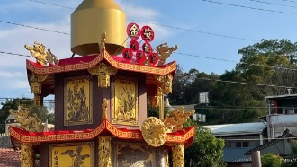 金碧輝煌的環保金爐/廟牌/石漆金爐/雙層屋簷/紅寶花崗石石材/金屬爐