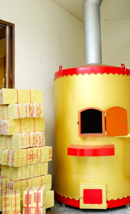金、紅漆配色環保金爐/金屬爐SUS304/靈灰閣環保金爐/墓園環保金爐/神爐企業監造
