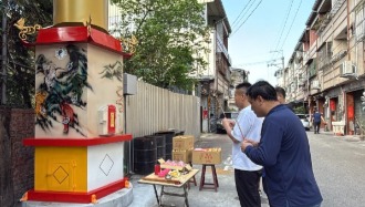 臺中大雅聖帝堂的環保金爐(在有限的空間創造更多燒金紙的空間)/神爐企業監造/金屬爐SU304