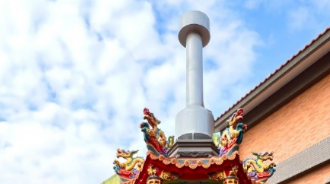 屏東萬丹新興宮/金爐上方環保設備/通過國家檢測