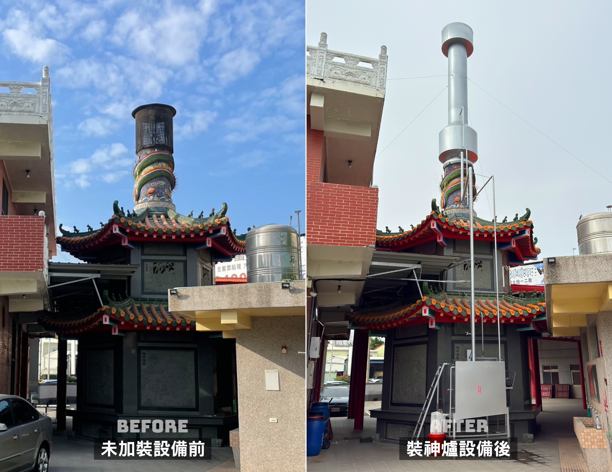 既有金爐綠色轉型／外觀加裝前後對比